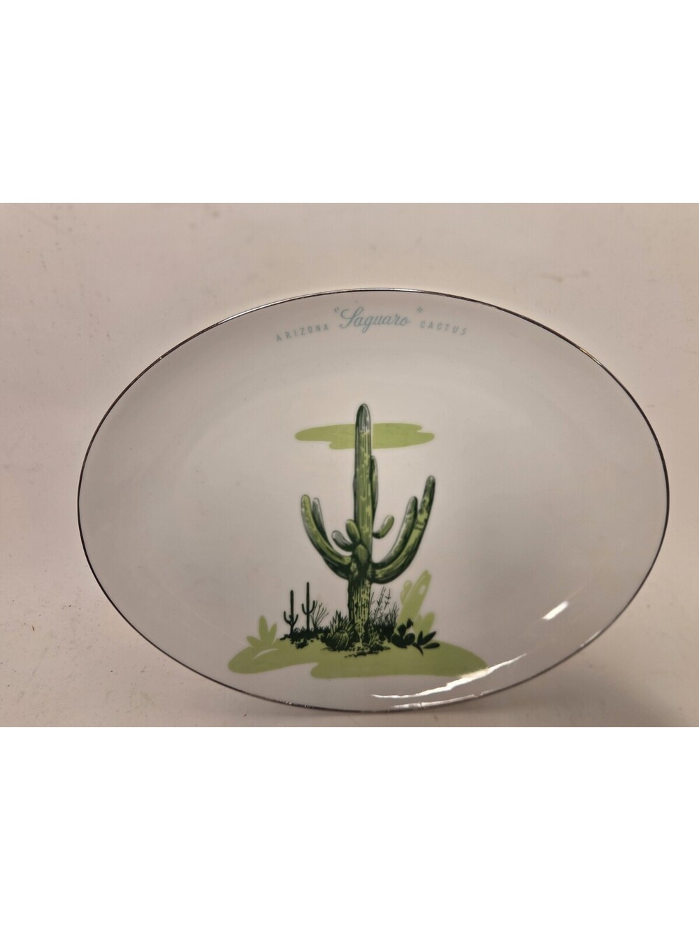 Vtg Blakely Oil Arizona Gas Station Premium 12" Oval Platter, Saguaro Fine China